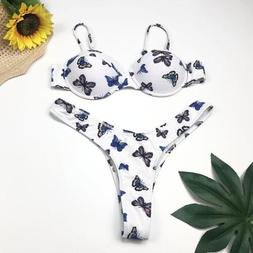 2021 New Fashion Ladies Printed Swimsuit Sexy Backless Quick-drying Durable Split Swimsuit Swimsuit Bikini Suit