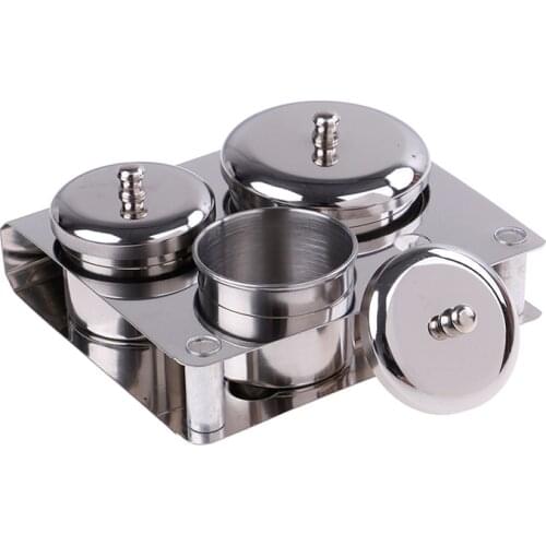 3Pcs/set Nail Art Tools Stainless Dappen Dish Cups Salon Manicure Acrylic Powder Liquid Container Organizer Tray Dappen Dish