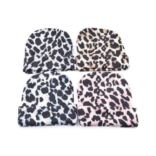 5pcs/lot Fashion 2017 New Baby unisex Hat beanie Leopard cap infant girls and boys Newborn Child Hospital Hat baby accessories