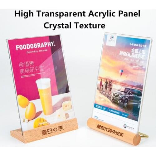 A6 Magnetic Acrylic Photo Picture Frames Desk Acrylic Clear Menu card Name Place Table Setting Display Tent Sign Holder Stand