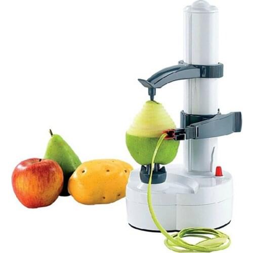 New Electric Spiral Apple Peeler Cutter Slicer Fruit Potato Peeling Automatic Battery Operated Machine with Charger Eu Plug