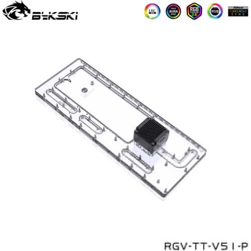 Bykski Waterway Distro Plate ,Water Tank For Thermalttake View 51 Game Case ,Professionally Use RGB Reservoir,RGV-TT-V51-P
