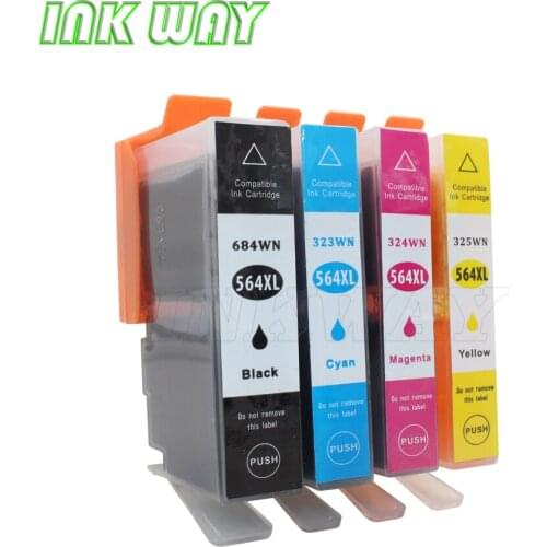 INK WAY 4 COLOR 1 FULL SET of 564 564XL Ink Cartridge for Photosmart 7510 5510 5515 6510 printer etc.On promotion