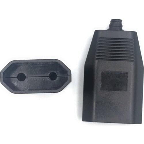 Black White 2.5A Korea Russia Germany EU Assemble Wiring Plug Power Cable Connector Female Male 2Pole Electrical Socket Plug