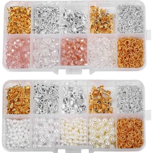 DIY Handmade Accessories Imitation Crystal Glass Bead Earring, Bracelace Necklace Custom Material Set