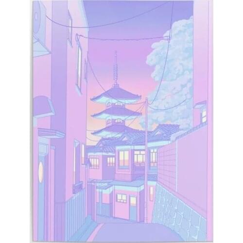 Home Decor Blob Canvas Prints Painting Purple Poster Wall Artwork For Bedside Background Street View Modular Pictures No Frame