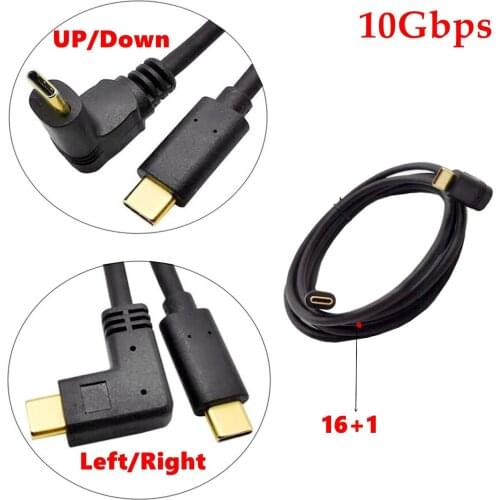 10Gbps USB C 90° Angle 3.1 Extension Cable Type C Extender Cord USB-C for MacBook Pro Nintend Switch USB 3.1 USB Extension Cable