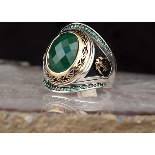 Zircon Stone 925 Sterling Silver Men 'S Ring