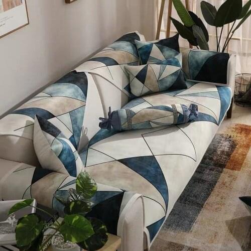 Modern Abstract Stripe Printing Sofa Cover Set Four Season Universal Anti-slip Sofa Towel Towel Armchair Cover for Living Room