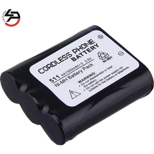 Laipuduo 2pcs 3.6V 1500mAh Ni-MH Cordless Phone Rechargeable Battery for Panasonic P511 PP511 P-P511A