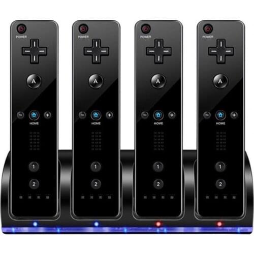 HOT SALES!!4 Ports Game Console Controller Charging Dock Station for Nintendo Wii U/Wii