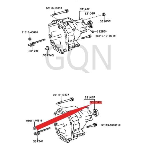Oil seal (for manual transmission extension housing) 1979-Toy ota STO UTQ UIC KDE LIT OYO ACE DY NA rear axle oil seal
