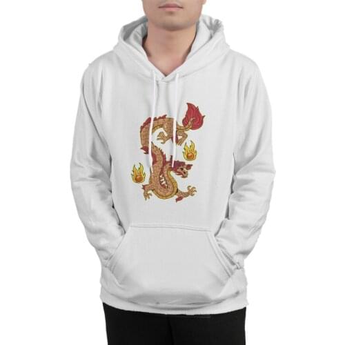 Mens Hoodie Vintage Fire Chinese Dragon Gift Print Asian Cultur Funny Couple Graphic Anime Cool Sweat Homme 37027