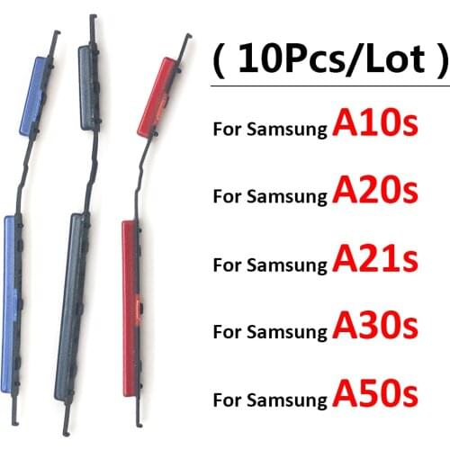10Pcs/Lot, Side Volume Button + Power ON / OFF Buttton Key Set For Samsung A10S A20S A21S A30S A50S Replacement Parts