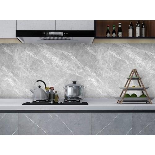 Kitchen Stickers Oil-Proof Waterproof Vinyl Self-Adhesive Stove Cabinet Marble Wallpaper DIY Bathroom Wall Sticker Decor