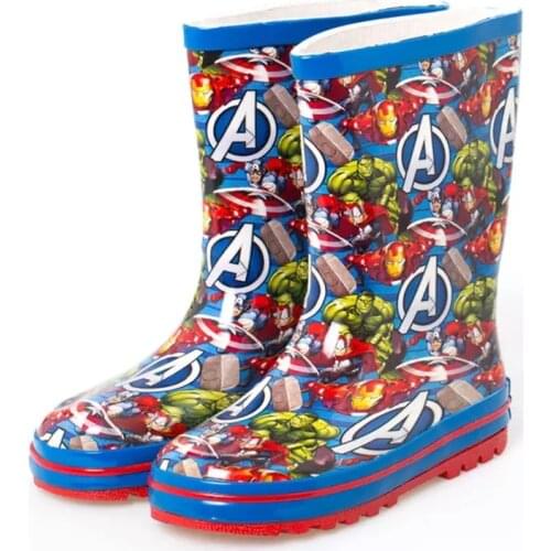 New Disney Super Heroes Avengers Green Giant Rain Boots Boy Water Shoes Non-slip size 24-36
