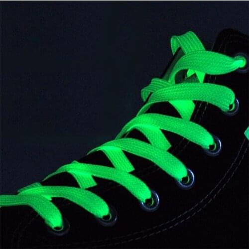 1 Pair 120cm Flat Reflective Runner Shoe Laces Safety Luminous Glowing Shoelaces Unisex for Sport Basketball Canvas Shoes