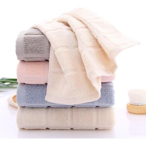 Pure Cotton Simple Style Face Towel Quick-drying Travel Gym Camping Sports Soft Handkerchief Thick Towel