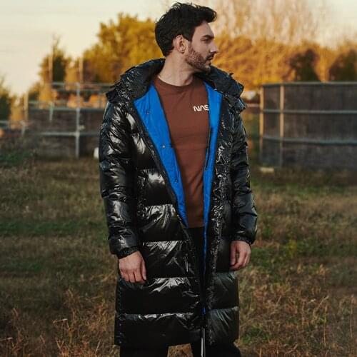 MGP Down Jacket For Boys Winter Jackets Long Fashion Shiny Face With Hood Down Jacket Female 2021 Mens Clothes