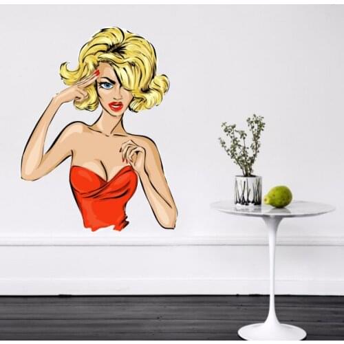 Sex Red Mouse Hot Beauty Girl Wall Vinyl Sticker Pattern Custom Home Decor Wedding PVC Wallpaper Art Design Poster