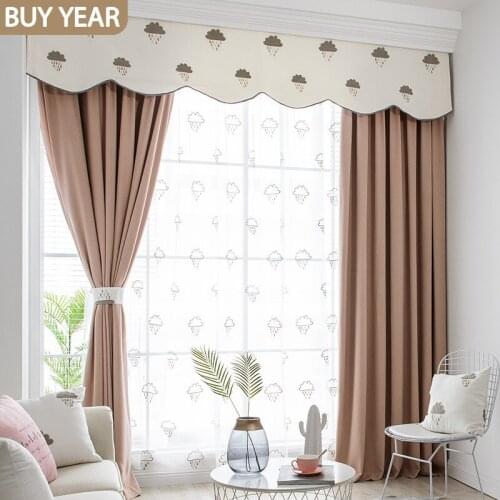 Nordic Curtains for Living Dining Room Bedroom Solid Color Versatile Practical Childrens Bedroom Curtain Valance Curtain Window
