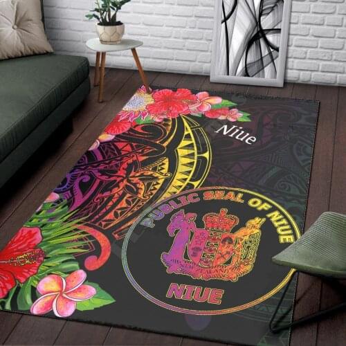 Niue Area Rug Tropical Hippie Printed Carpet Mat for Living Room Doormat Flannel Print Bedroom Non-slip Floor Rug Style-3