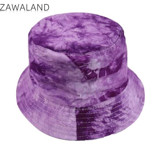Zawaland Street Fashion Double-Sided Gradient Color Fisherman Hat Couple Outdoor Casual Accessories Printed Tie-Dye Basin Hat