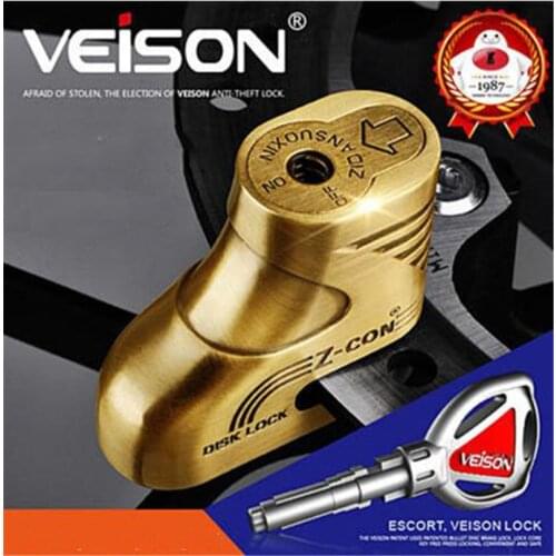 VEISON Moto Scooter Motorcycle Rotor Brakes Disc Lock 5mm Pin Motorbike/MTB + 2 Keys Bicycle Bike Mountain Fixed Anti Theft Lock