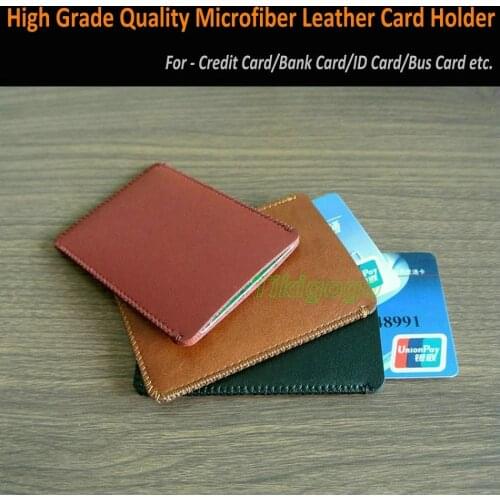High Quality Card Holder Microfiber Leather slim Bank Credit Card holder ID Card Bus Card Business Card Holder case Wallet