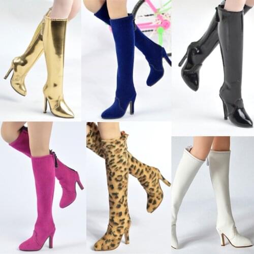1/6 scale Female 15 styles Long Boots High Heels Lace PU Leather Shoes for 12 inches Female Soldier Figure model