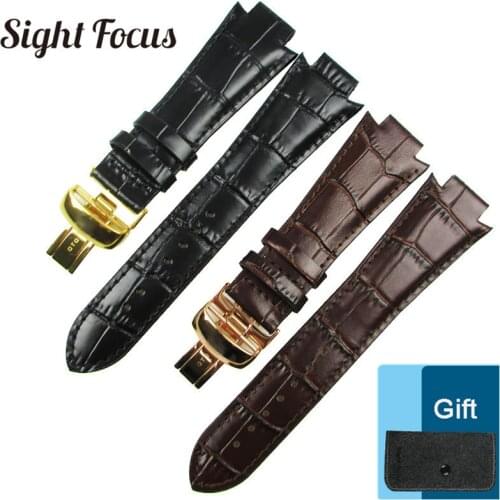 10mm(WOMEN) 14mm(MEN) Convex End Calfskin Leather Watch Band for Tissot t60 Butterfly Clasp Black Brown Strap Watch Accessories