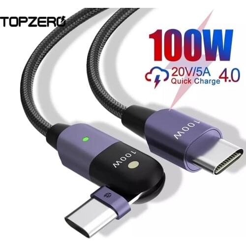 100W PD USB C To USB Type C Cable 180 Rotation Data Cable Fast Charger Cord Cables for Xiaomi Huawei Samsung S30 Macbook iPad