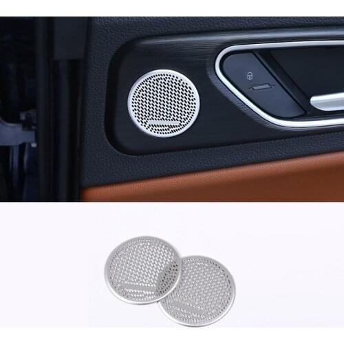 2Pcs Aluminum Alloy Car Door Speaker Cover Trim For Alfa Romeo Giulia 2017 2018 2019 2020 Accessories