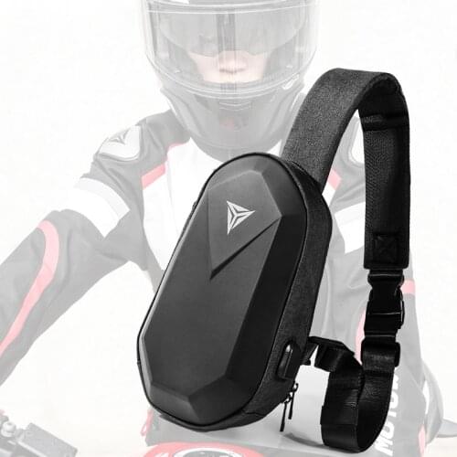 2020 Motorcycle Chest bag waist bag with USB mobile phone charger Polyhedron PU Backpack Waterproof Bag Black Silver Camouflage