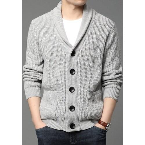 2021 High End Wool Designer Thick New Autum Winter Brand Fashion Cable Knit Sweater Jacket Men Casual Coats Korean Mens Clothing