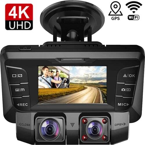 4K 2160P Car DVR WiFi/GPS/ADAS Infrared Night Vision LCD Screen Suitable For Car/Truck/Taxi Front And Cabin Dual Camera Dash Cam
