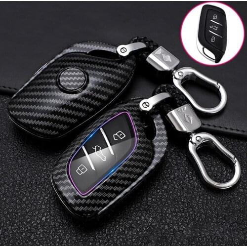 ABS Carbon Fiber Car Remote Key Case Cover Shell Fob For For MG ZS EV MG6 EZS HS EHS 2019 2020 For Roewe RX5 i6 i5 RX3 RX8 ERX5