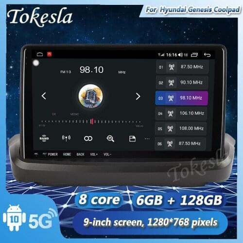 Tokesla Android 11 Car Radio Audio DPS MP5 Intelligent Touch Central Multimedia Screen System Mp3 For Hyundai Genesis Coolpad