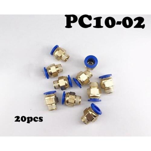 Free delivery of 20pcs/ a lot of PC10-02 pipe fittings pneumatic fittings, 10mm pneumatic copper quick connector