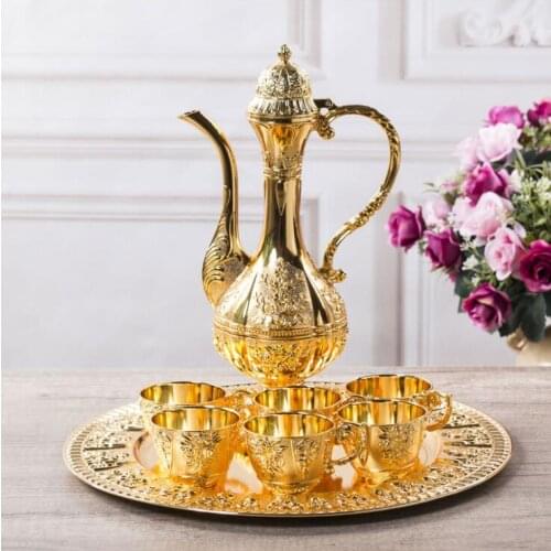 8pcs/set gold/silver decorative metal wine set bartender set wine decanter for moonshine whiskey decanter bar equipment JJ092