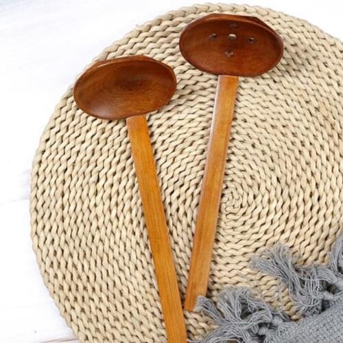 Wooden Spoon Dessert Rice Soup Long Handle Teaspoon Cooking Spoons Kitchen Accessories Home Gadgets