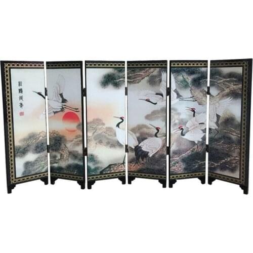 Songhe Yannian antique lacquer small screen decoration wooden handicraft furniture decoration