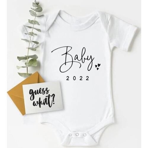 Pregnancy Announcement Baby 2022 Newborn Baby Bodysuit Summer Cotton Coming Soon Baby Boy Girl Rompers Body Baby Ropa Clothes