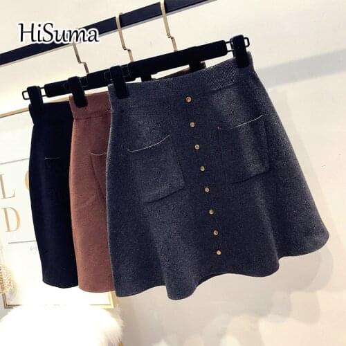 Женские вязаные юбки HISUMA China At AliExpress