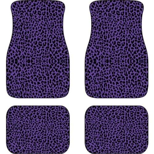 Aimaao Purple Leopard Animal Print Front Rear Carpet Car Truck SUV Floor Mats For VW peugeot Passat B8 B5 G30 E46 B7 E39 B6