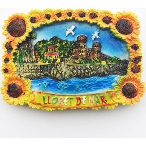 Lloret De Mar,Spain)Fridge Magnet,Creative Travel Commemorate Crafts Ornaments Magnetism Resin Material Refrigerator Stickers