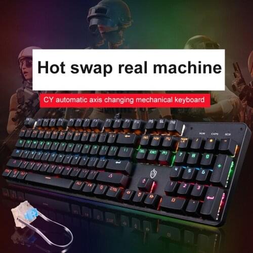 Wired USB Mechanical Keyboard Mechanical Gaming Keyboard RGB Backlit Keyboard 104 Keys Wired For PC Computer Gamer