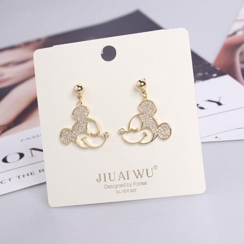 Mickey Mouse Earrings Hollow Design Girl Jewelry Costume Matching Party Holiday Supplies Cute and Fashionable Birthday Gift