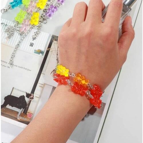 Cute Rainbow Candy Color Gummy Bear Women Girls Gummy Bear Bracelet Bracelet Jewelry Gift Fashion Bracelet