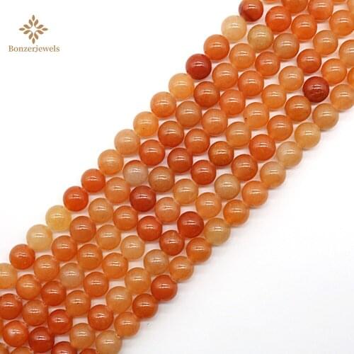 Natural Stone Red Aventurine Loose Spacer Beads For Jewelry Making DIY Fashion 15" Strand 4 6 8 10 12MM Pick Size